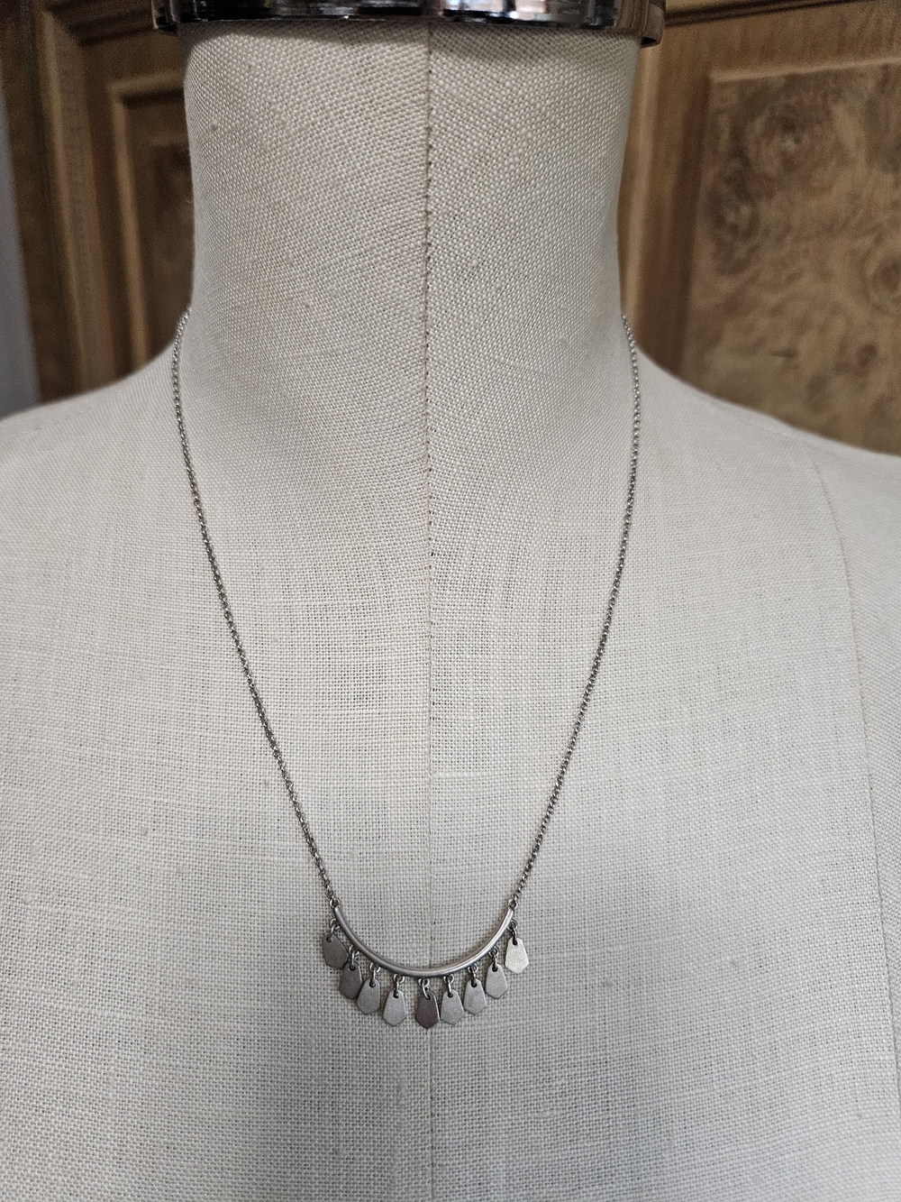 Kendra Scott Silver Teardrop Fringe Necklace 18"